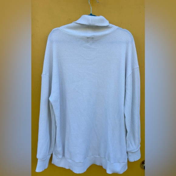 GAP Off White Turtleneck Thermal Relaxed Fit Shirt Large Tall - Picture 8 of 8